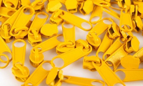 Schieber/Zipper 3 mm Reißverschluss gelb