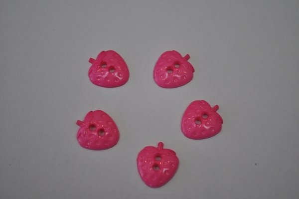 Knopf Erdbeere pink