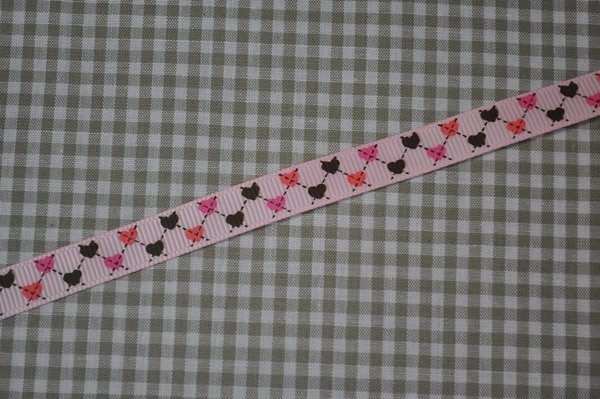 Ripsband *hearts* rosa