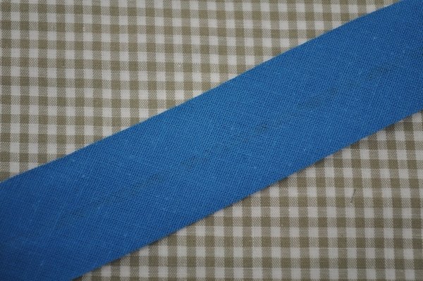 Schrägband gefalzt 30 mm blau