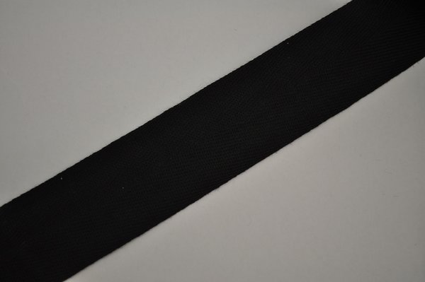 Köperband schwarz 1cm