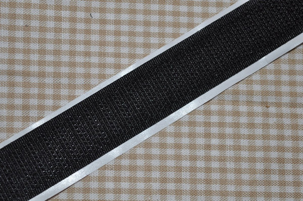 Klettband selbstklebend 50 mm schwarz komplett