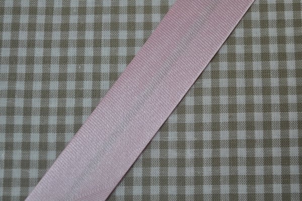 Satin Schrägband gefalzt 20 mm rosa