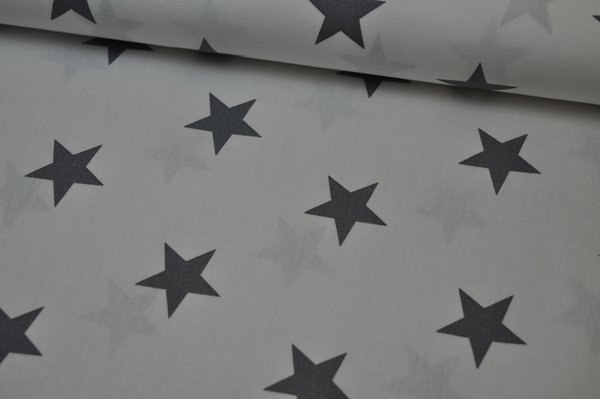 Baumwolle Stars by Poppy weiß/grau 113