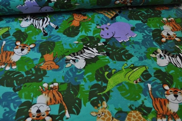 Flanell Cuddle Prints Jungle Friend by Fabri quilt
