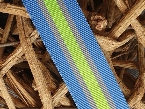 Ripsband blau/neongelb 25mm
