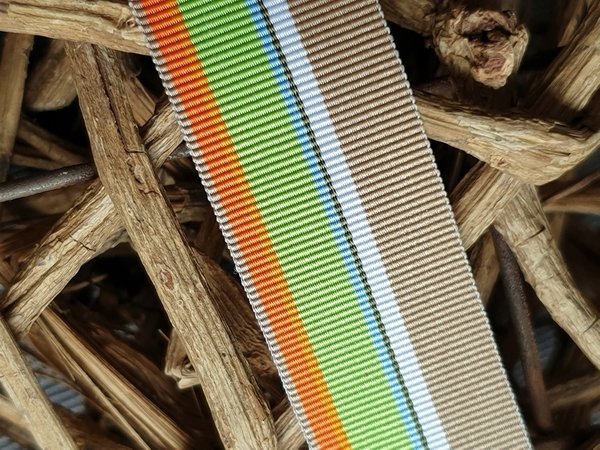Ripsband braun/grün/orange 25mm