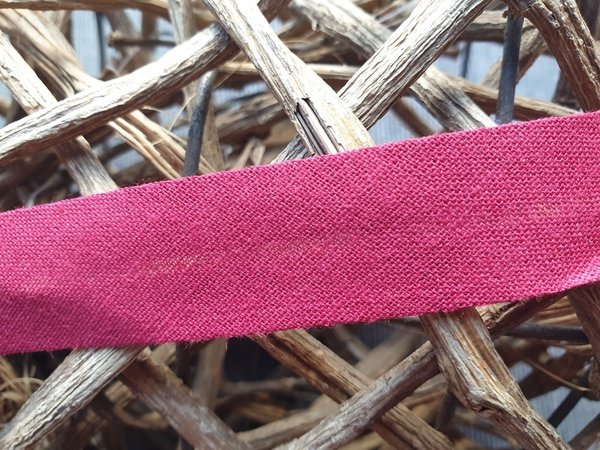 Schrägband gefalzt 20 mm rubinrot