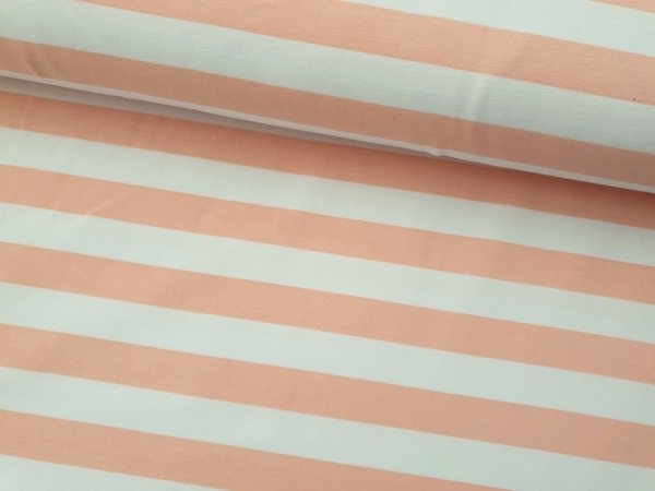 Sommersweat Preppy Stripe Blockstreifen rosa/weiß