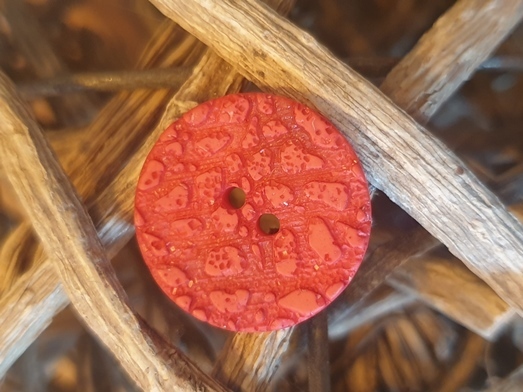 Polyesterknopf Steinoptik rot 18 mm