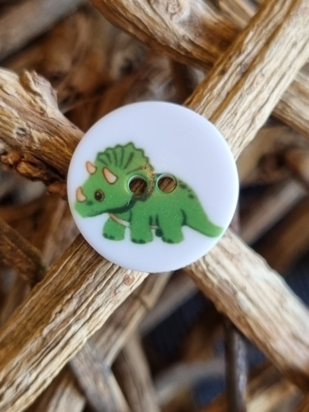 Kinderknopf Dinosaurier grün