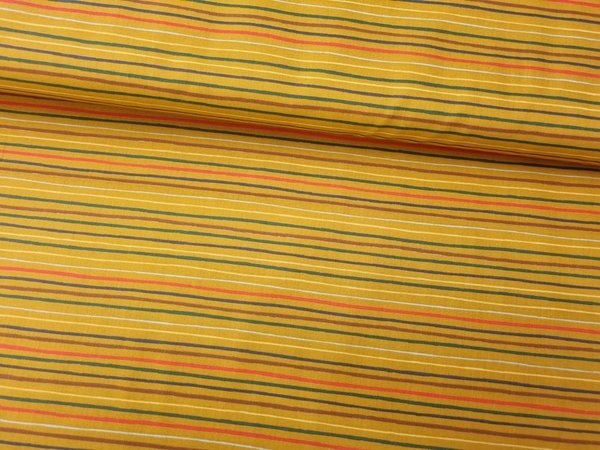 Baumwolle Stripe and Space Senf