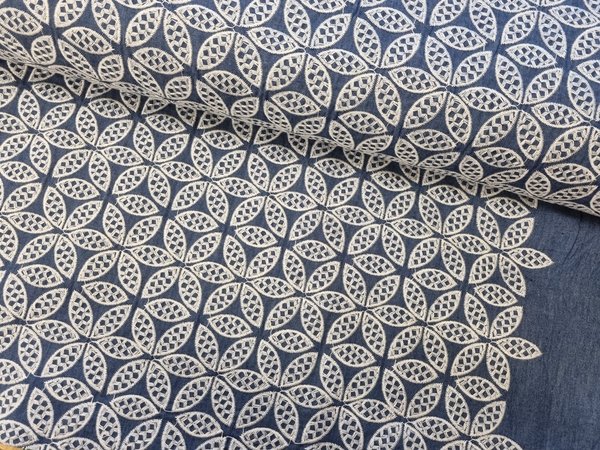 Jeans Chambrai Embroidery blau